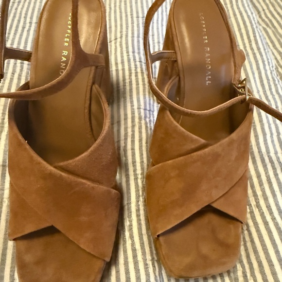Loeffler Randall Tan Suede Platform Sandals - Picture 4 of 11